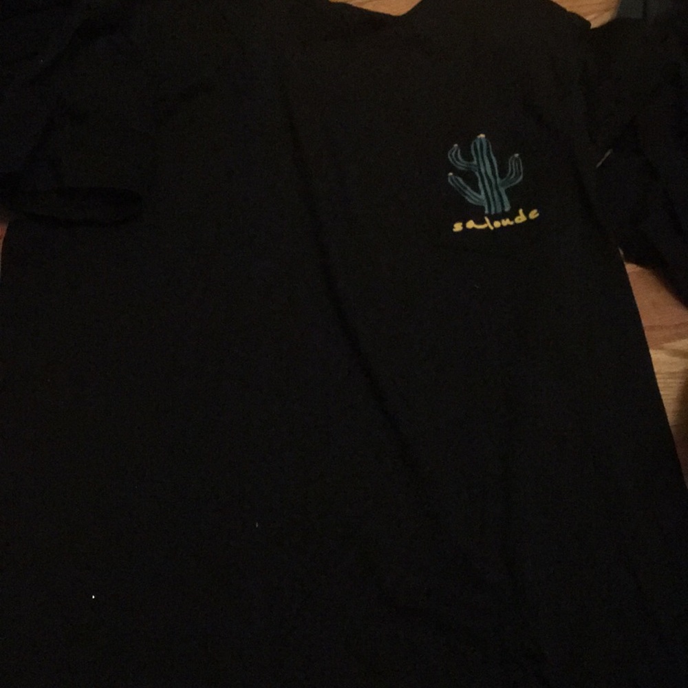 black salonde shirt with cactus pocket